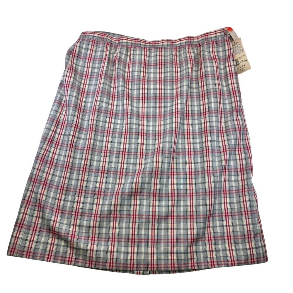 Vintage Country Sophisticates Pendleton Plaid Skirt 22W Red Gray USA Cabincore